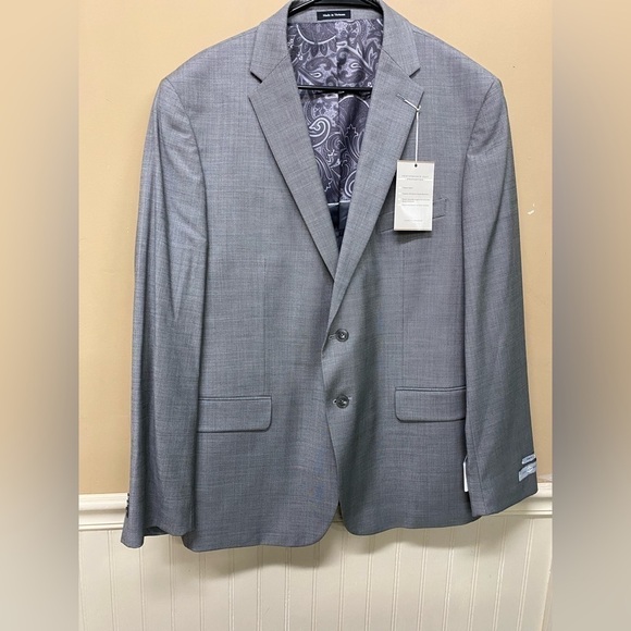 Joseph Abboud Gray Wool Blend Blazer Suit Jacket Mens Sz 46R NWT - Picture 1 of 6